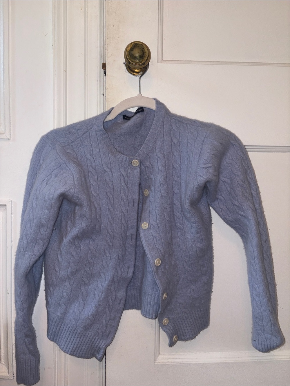 Brandy Melville Light Blue Cable-Knit Button Cardigan